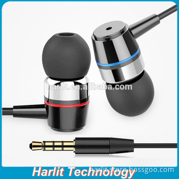 Universal TPE Wired Stereo Metal Earbuds With Mic For IOS Android System